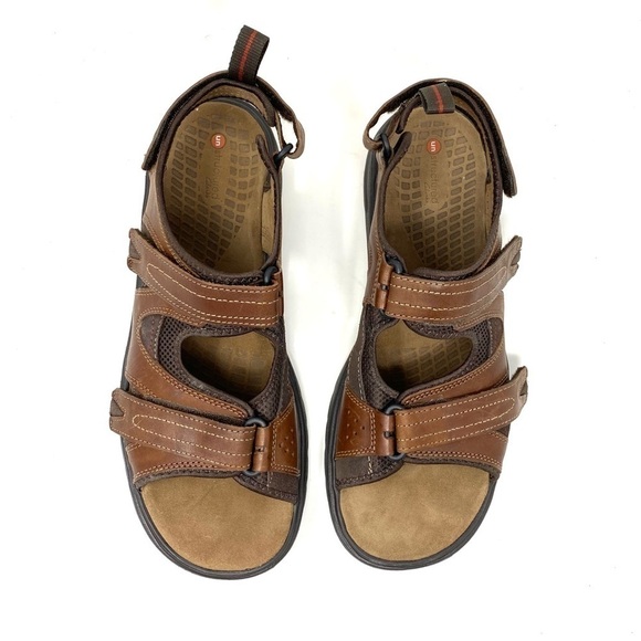 Clarks Mens Un.Caicos Brown Leather casual comfort sandals main image 5
